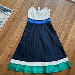 Banana Republic Spaghetti Straps Midi Dress Pockets Satin Size 4